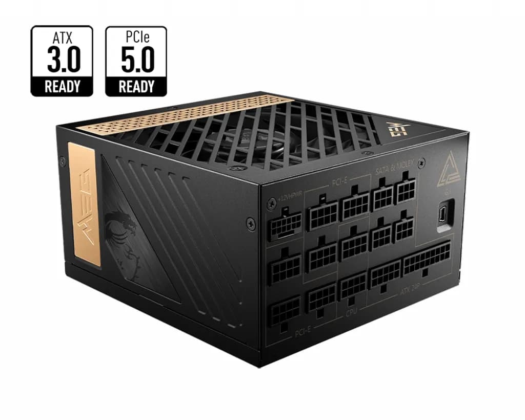 MSI MEG AI1300P PCIe5 1300W -virtalähde, 80 Plus Platinum