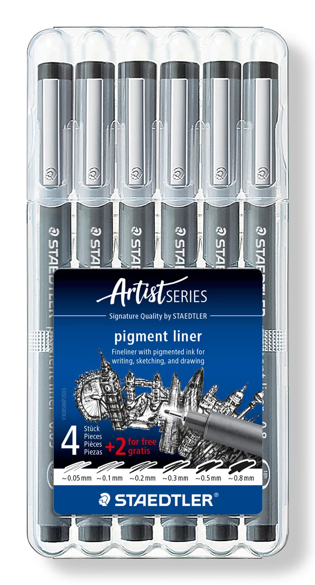 Fineliner pigment liner ass black (6)