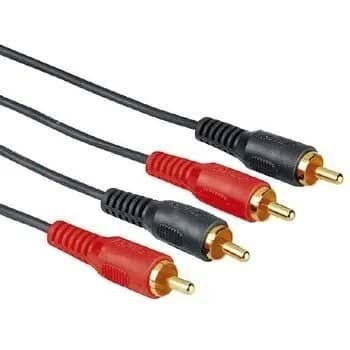 Hama 2x RCA kullattu -audiokaapeli, 10 m, musta