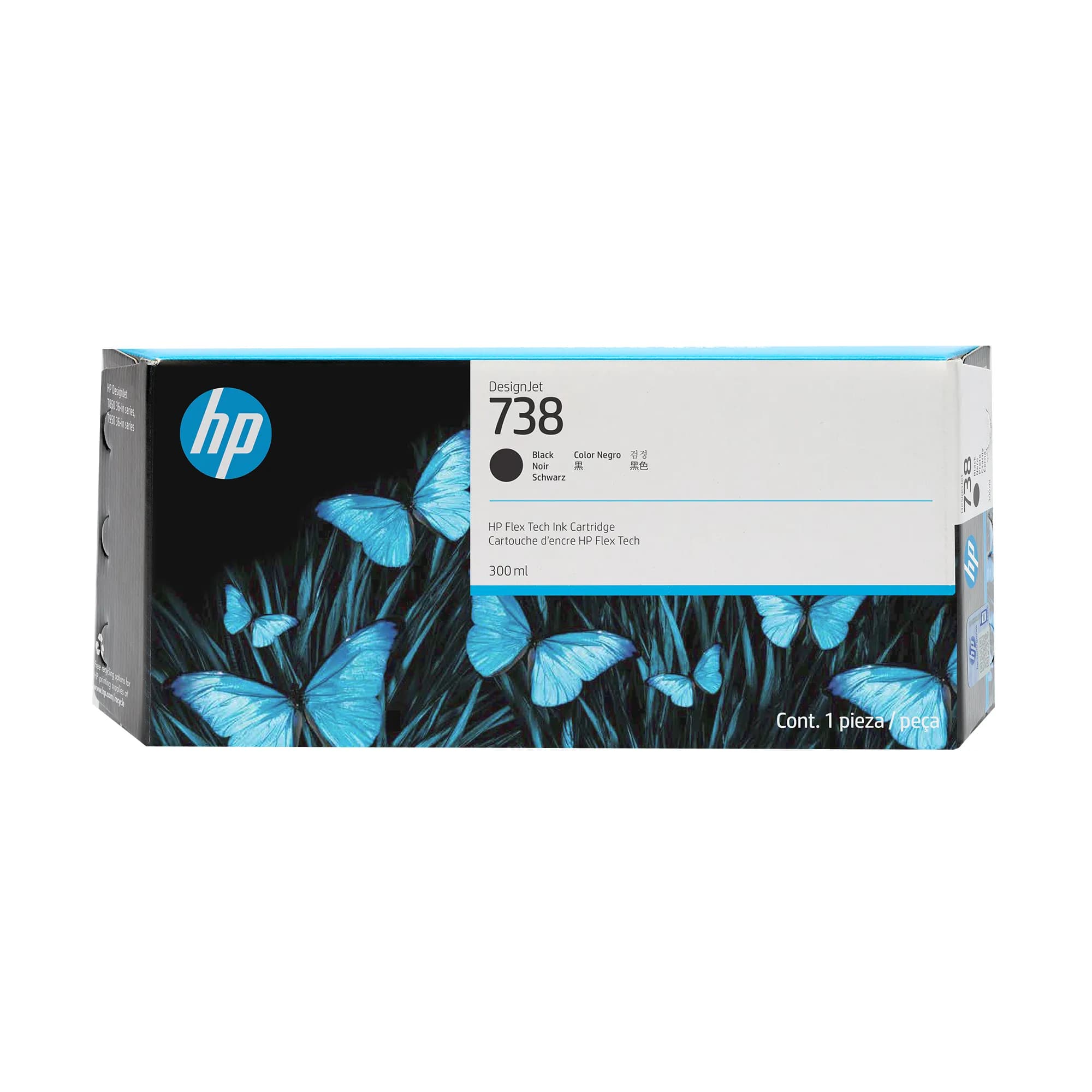 HP 738 -mustekasetti, 300 ml, musta