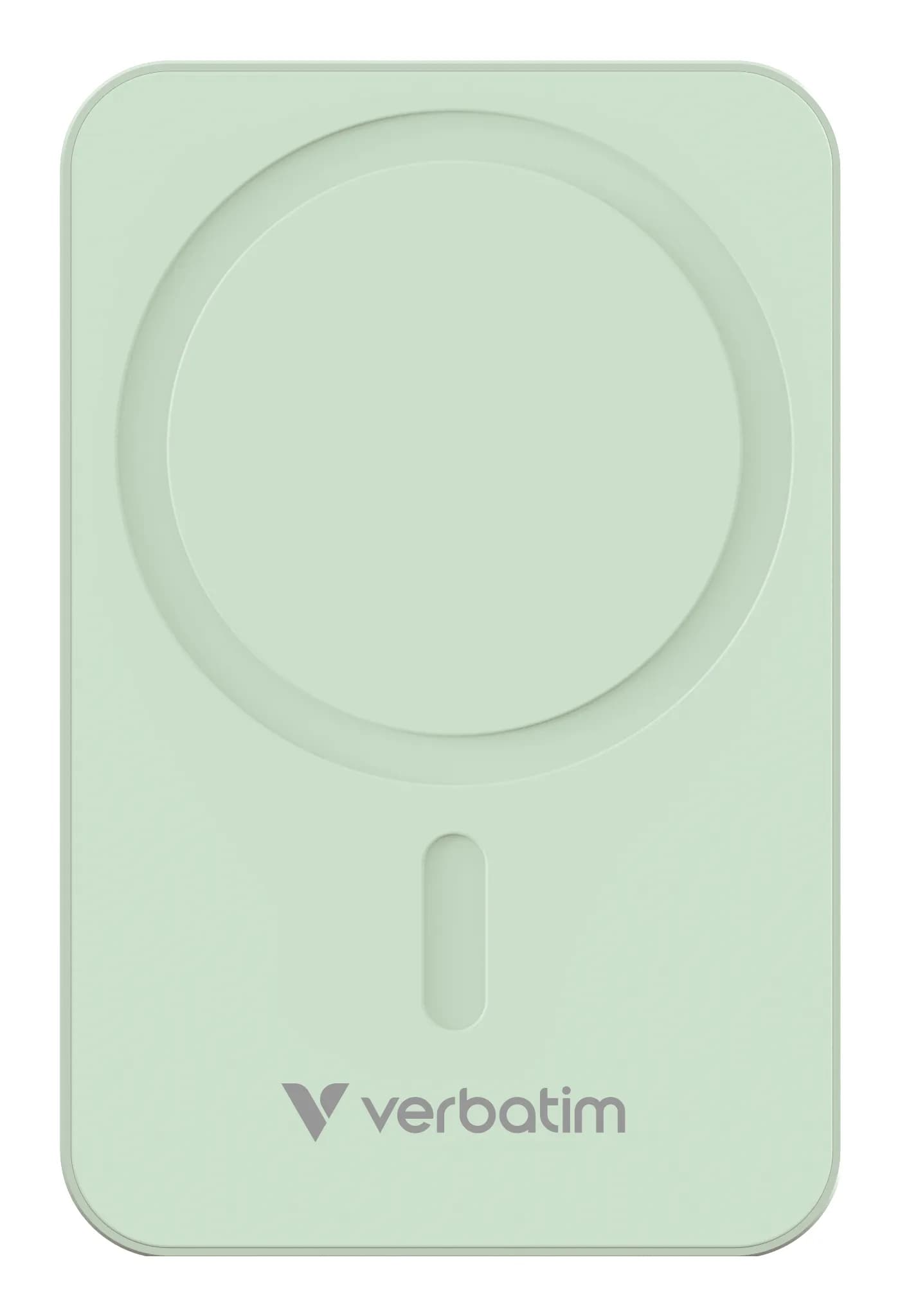 Verbatim Charge n Go Magnetic Wireless -varavirtalähde, 20000 mAh, Vihreä