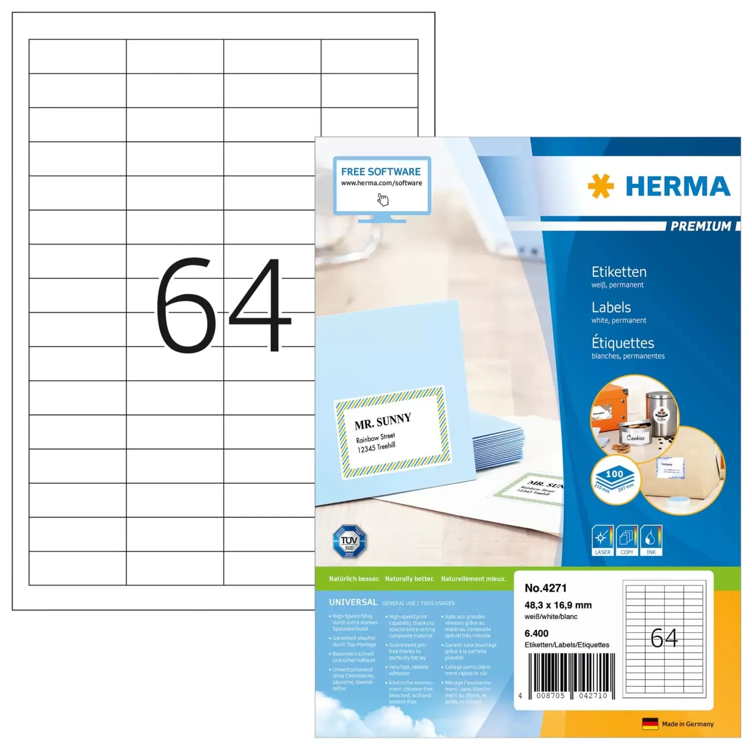Herma label Premium 48,3x16,9 (6400)