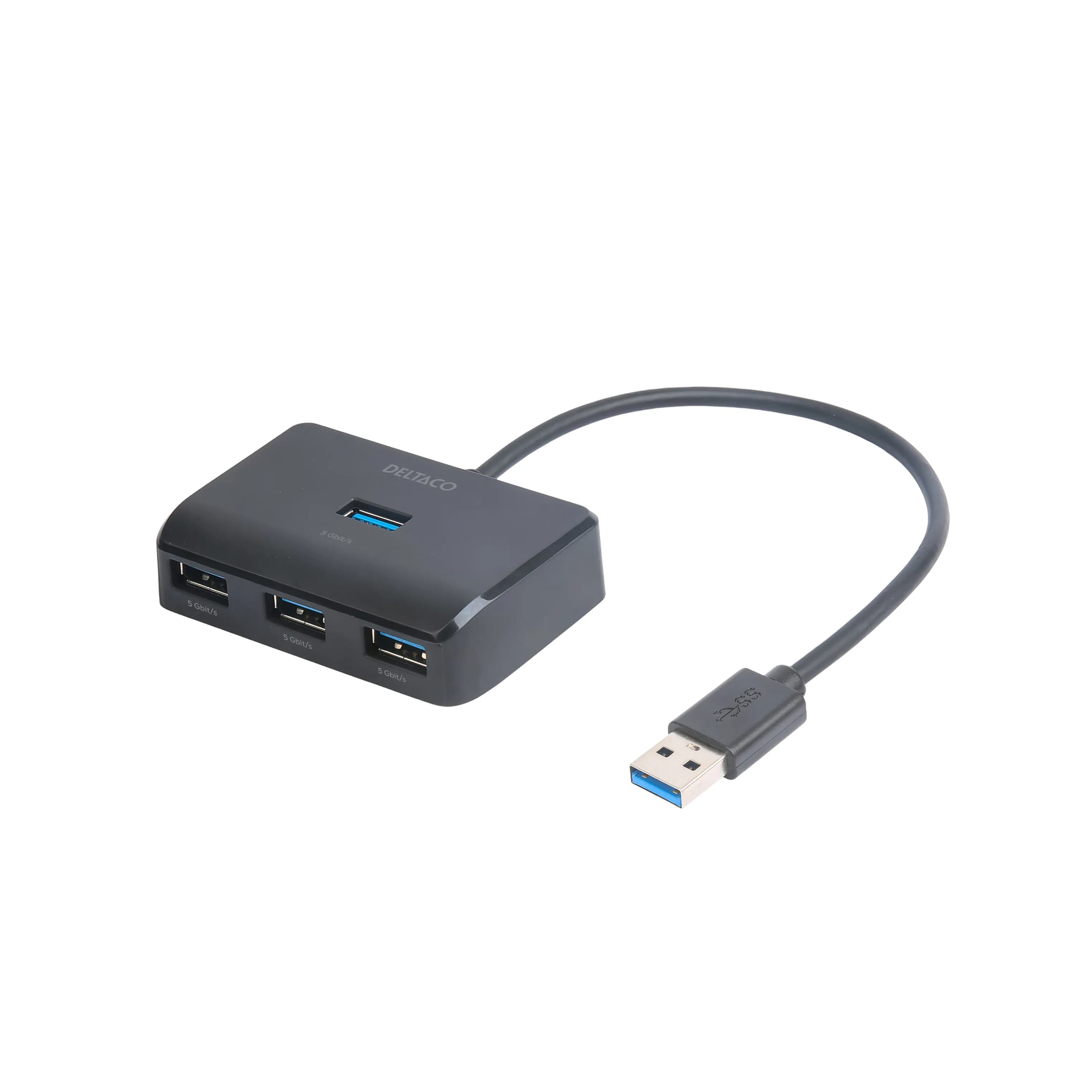 Deltaco 4x USB-A Compact -USB-hubi