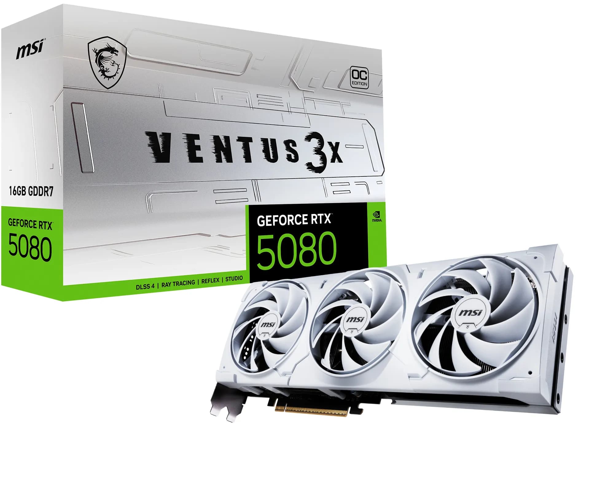 MSI GeForce RTX 5080 VENTUS 3X WHITE OC 16 Gt -näytönohjain