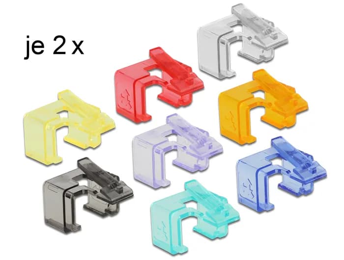 DeLOCK RJ45-liittimien korjausklemmari, 16-pakkaus, eri värejä