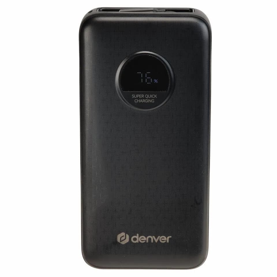 Denver 20.000 mAh 65W PD -varavirtalähde, Musta