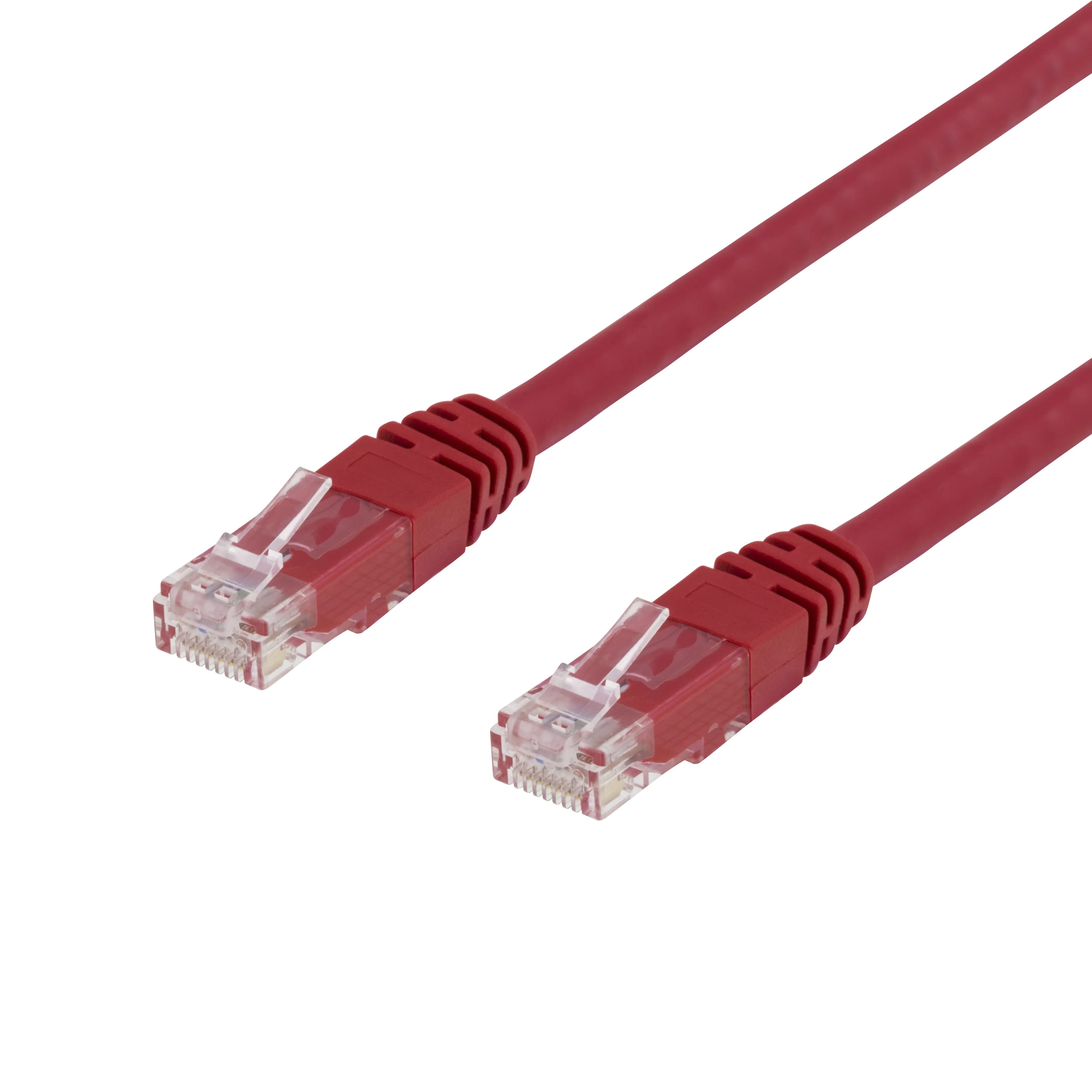 Deltaco Cat6 U/UTP RJ45 0.75m -verkkokaapeli, punainen