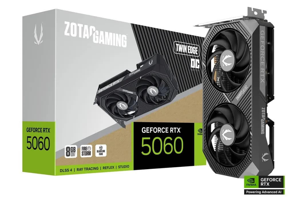 ZOTAC GeForce RTX 5060 Twin Edge OC 8 Gt -näytönohjain