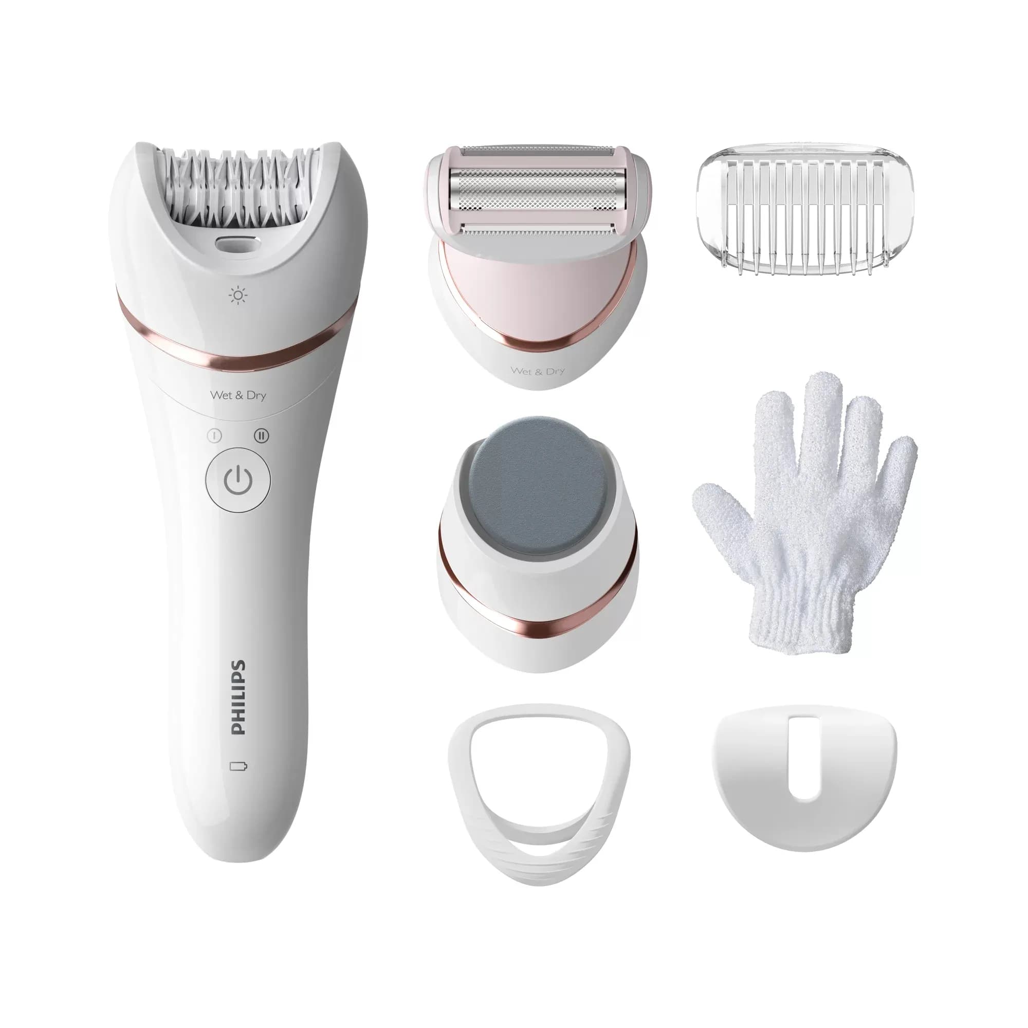 Philips Series 8000 BRE730/10 Wet & Dry -epilaattori, vaaleanpunainen, valkoinen