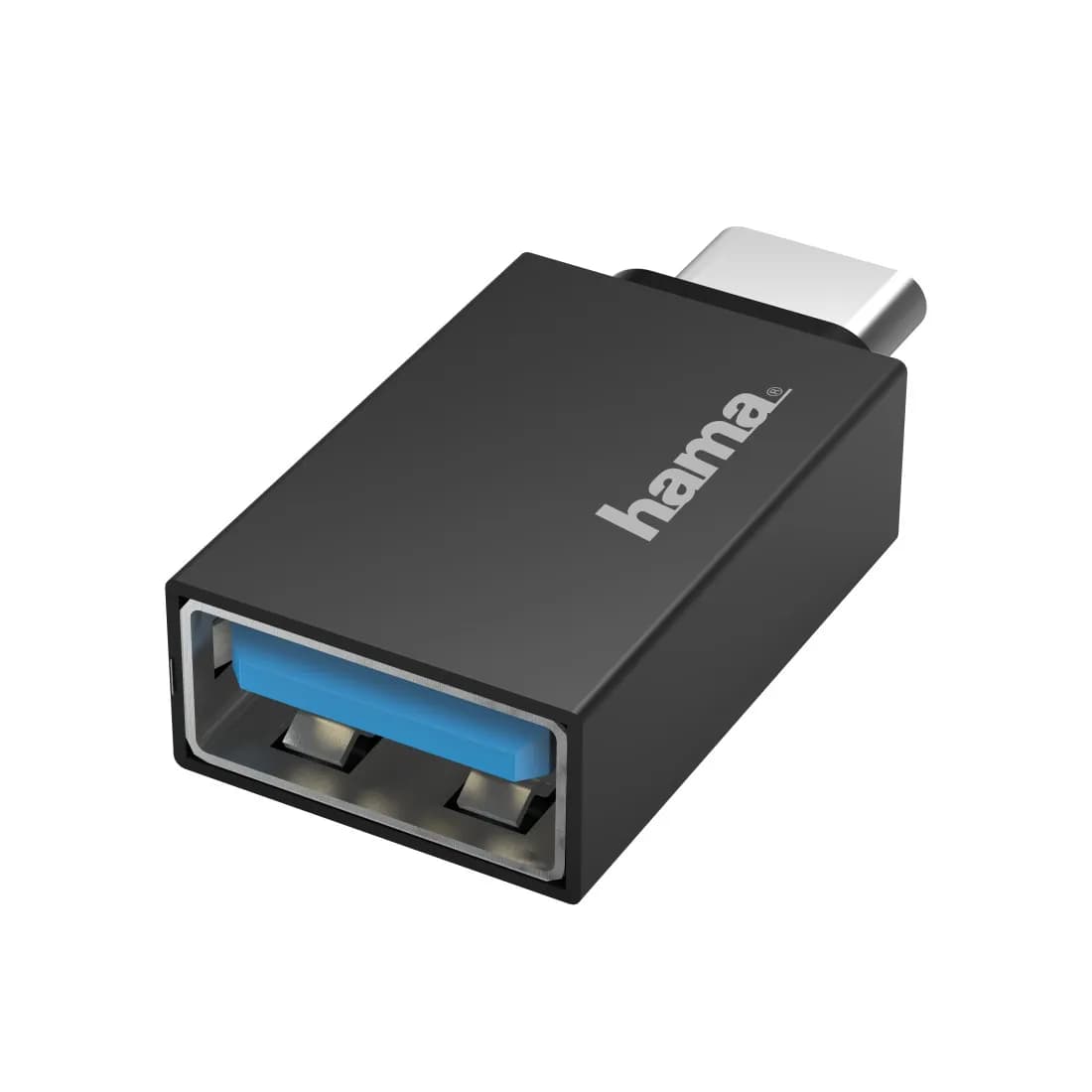 Hama USB-C - USB-A 3.2 Gen1 -sovitin, Musta