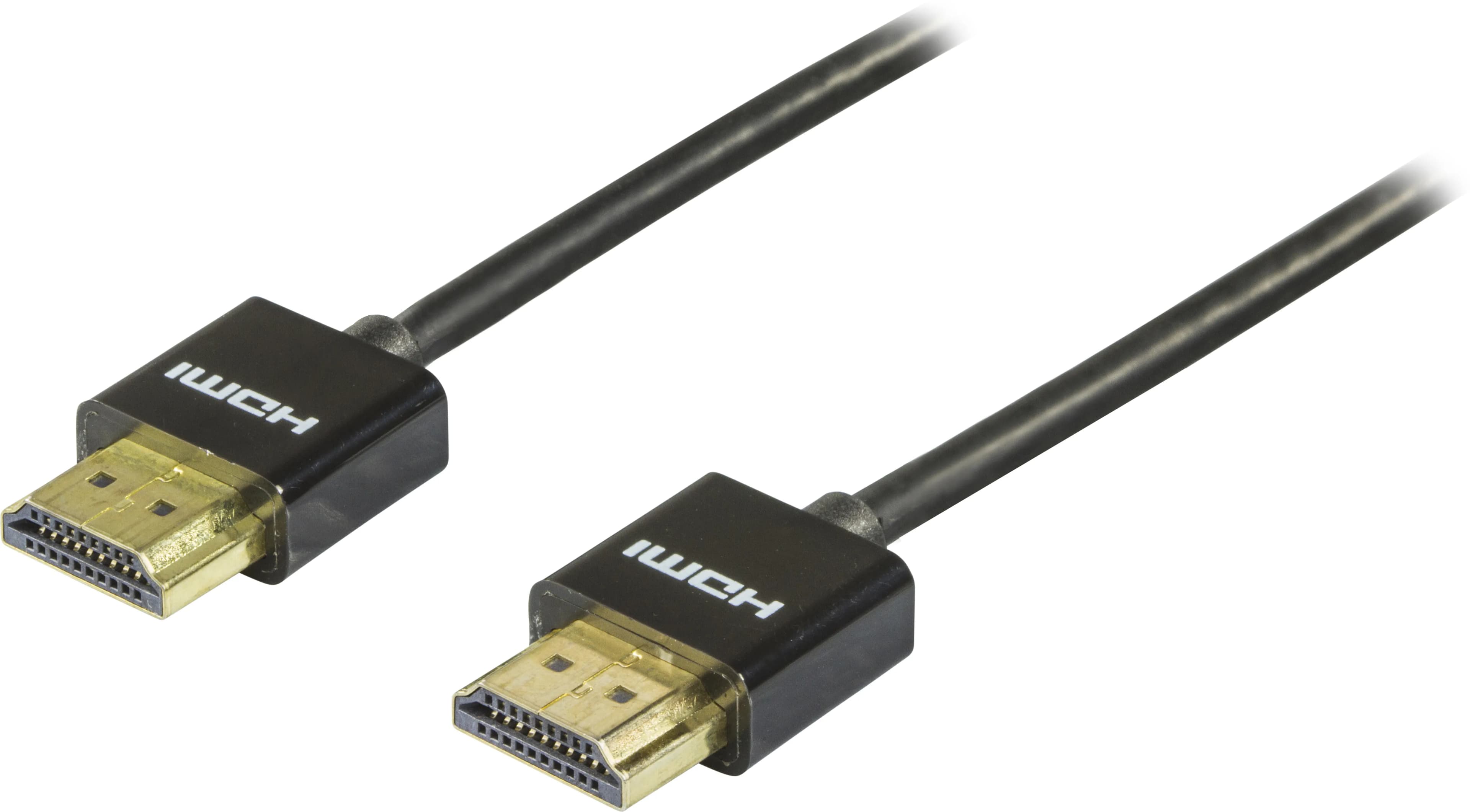 Deltaco Thin HDMI 2.0 -kaapeli jossa Ethernet, 2 m, musta