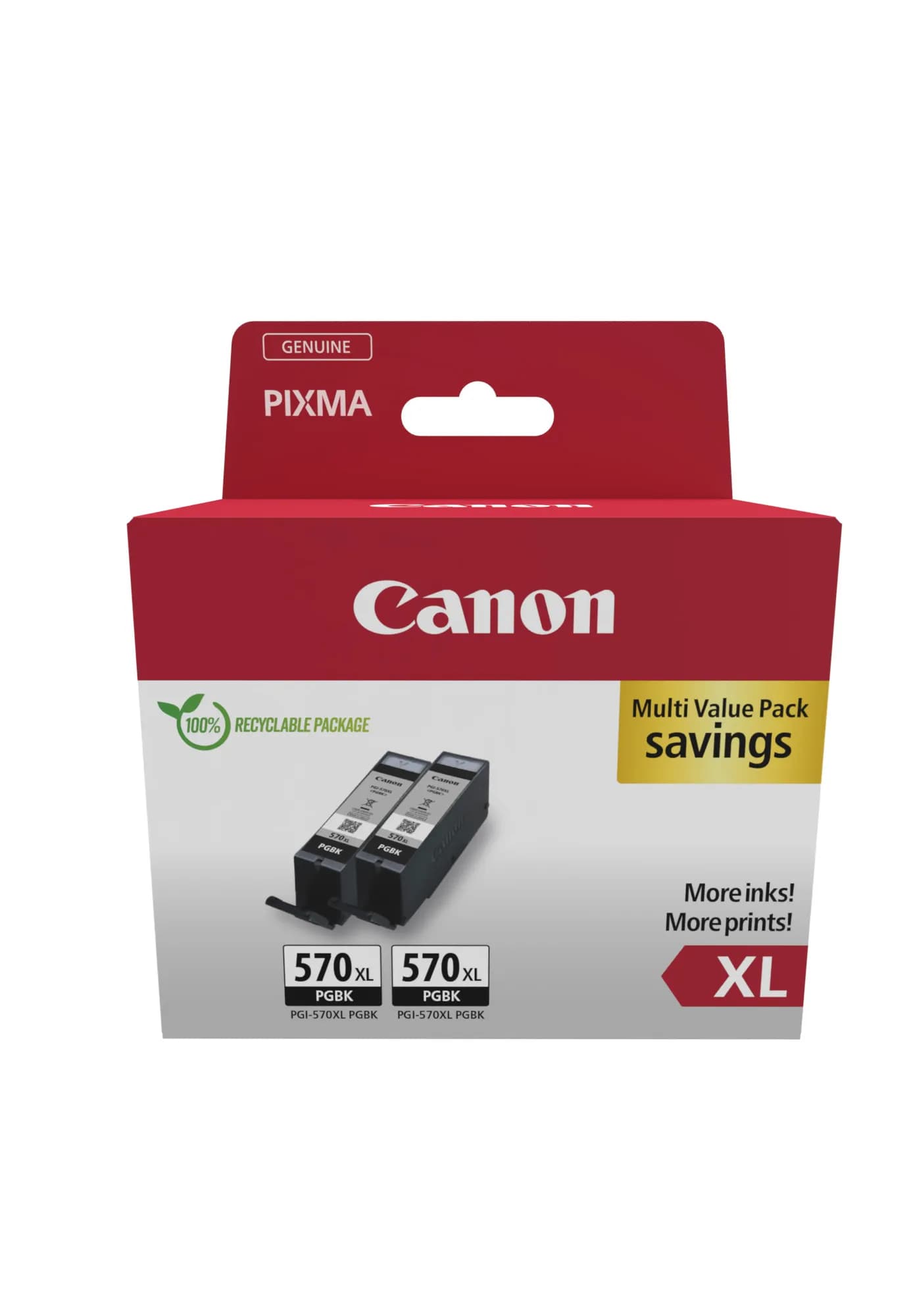Canon PGI-570BK XL-mustekasettipakkaus, 44 ml, musta, 2 kpl