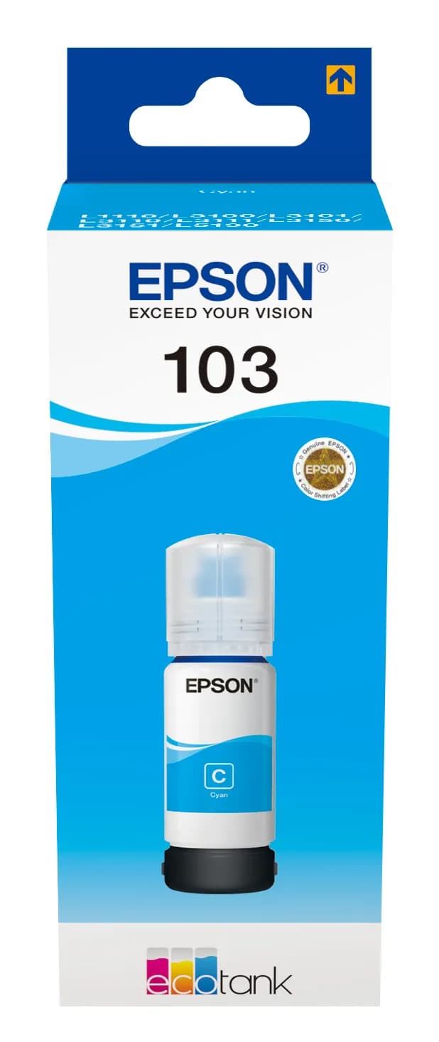 Epson 103 -mustepullo, 65 ml, syaani