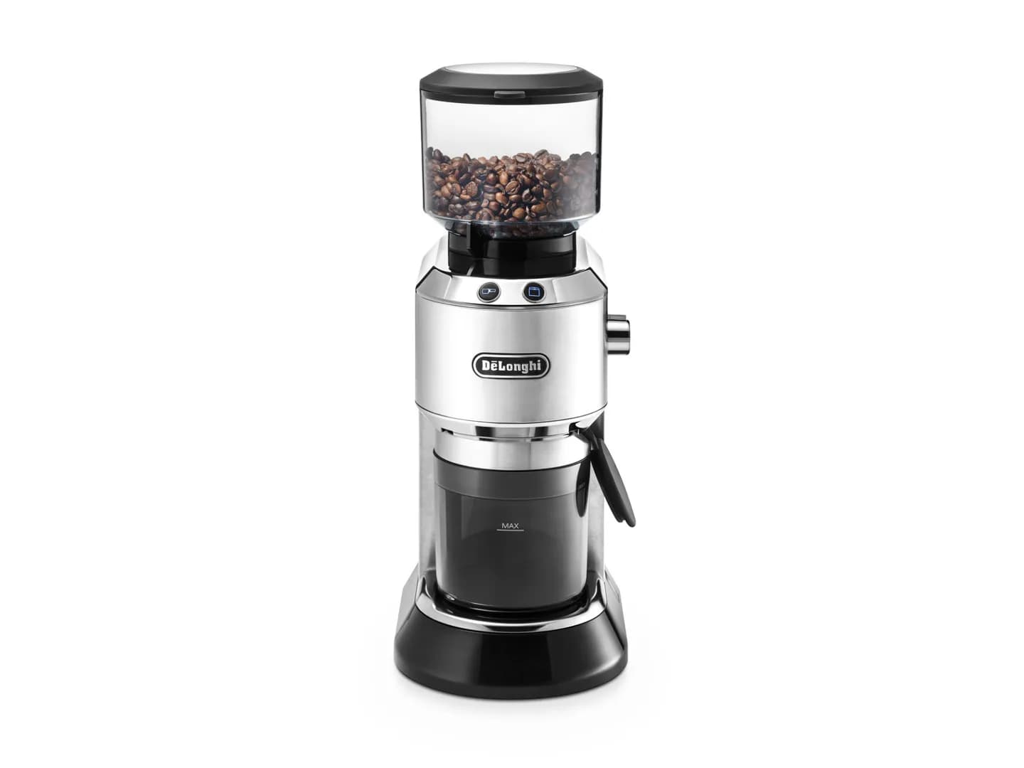 DeLonghi Dedica KG520.M -espressokahvimylly, 350 g, musta ja hopea