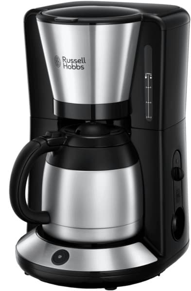 Russell Hobbs Adventure 24020-56 8 kupin -kahvinkeitin termoskannulla, musta, hopea