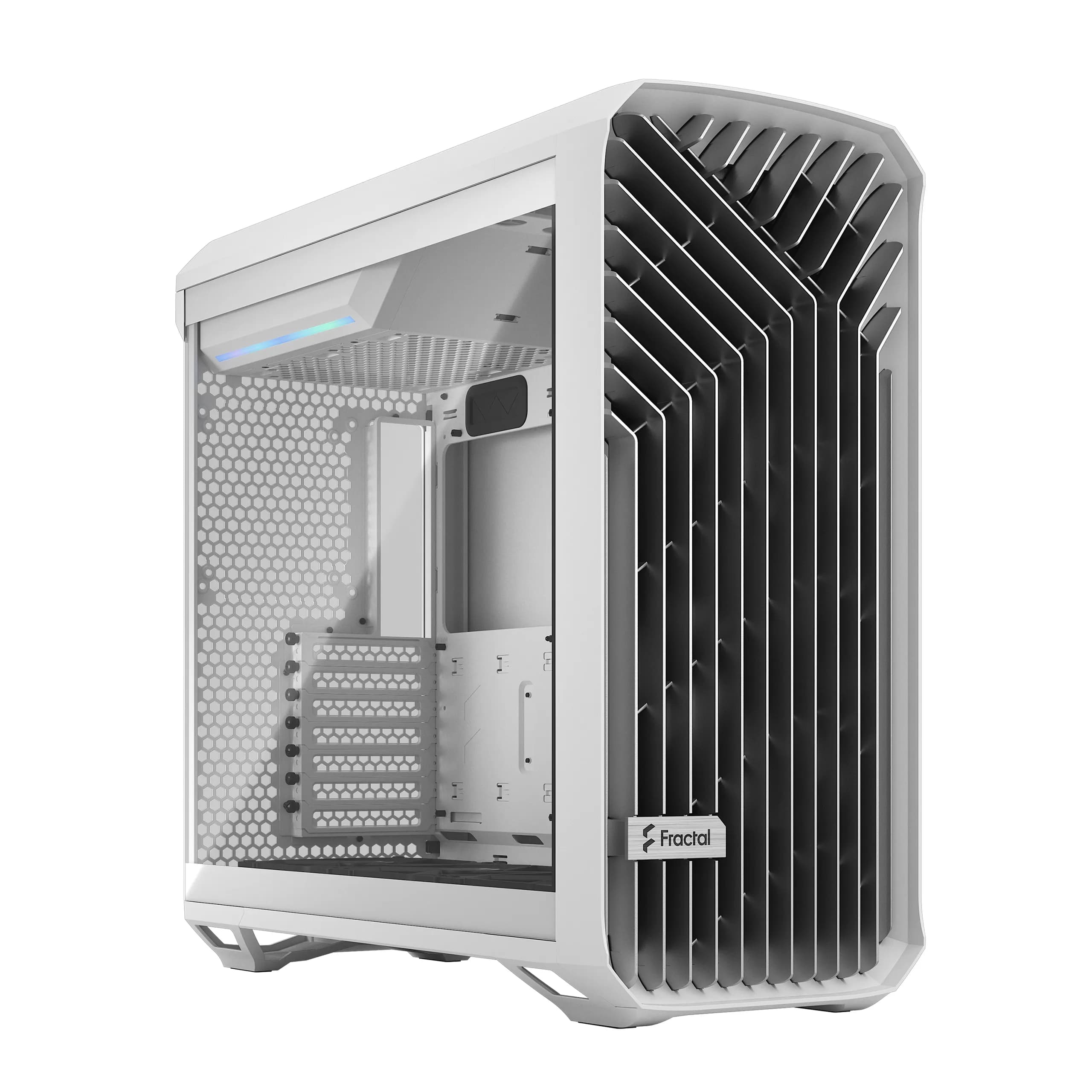 Fractal Design Torrent -miditornikotelo läpinäkyvällä ikkunalla, valkoinen