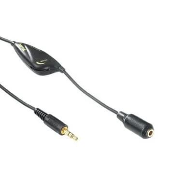 Hama 3,5 mm kullattu äänenvoimakkuuden säätimellä audio -jatkokaapeli, 3 m, musta