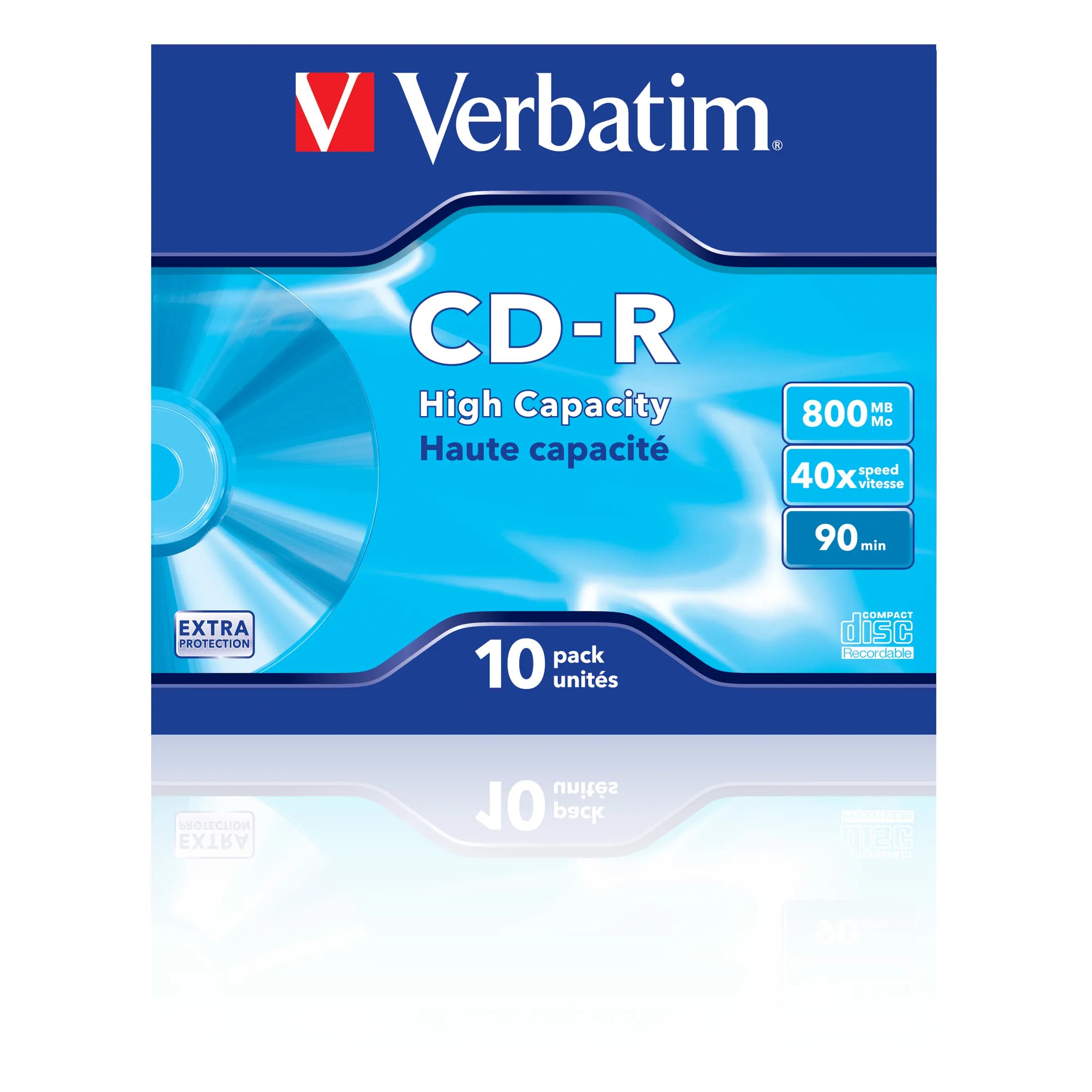 Verbatim CD-R, 40x, 800 MB/90 min, 10-pakkaus, jewel case