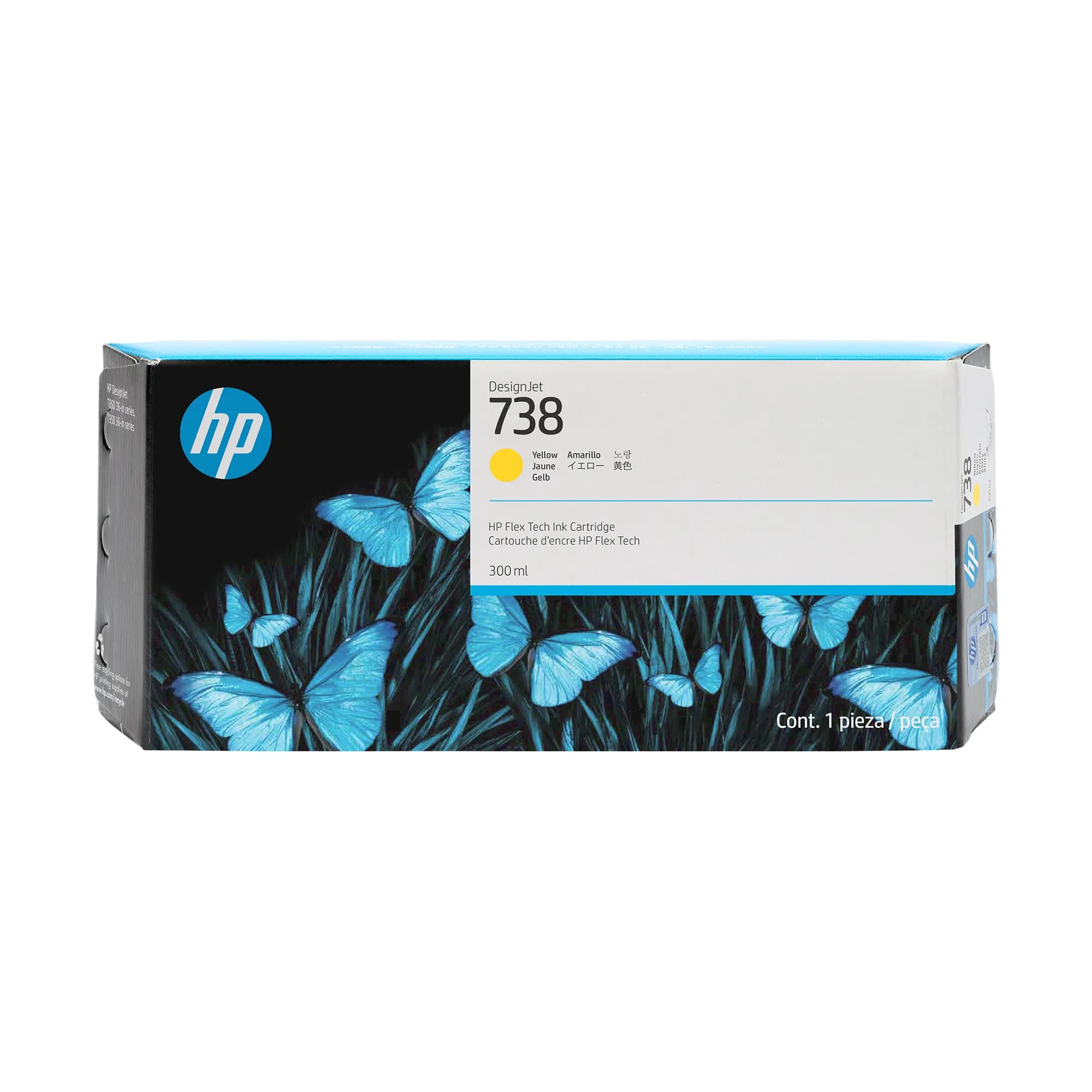 HP 738-mustekasetti, 300 ml, keltainen