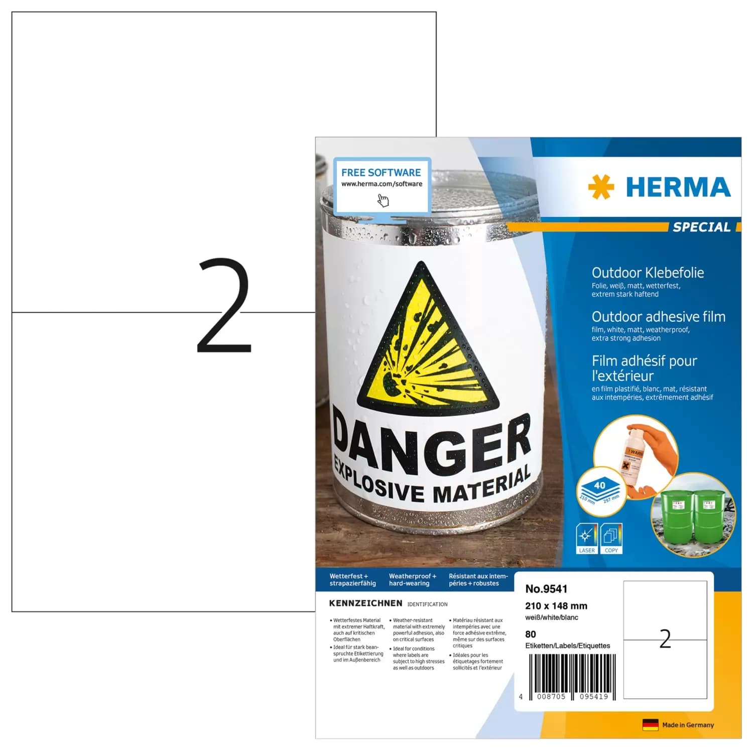 Herma label outdoor film extra strong 210x148 (80)