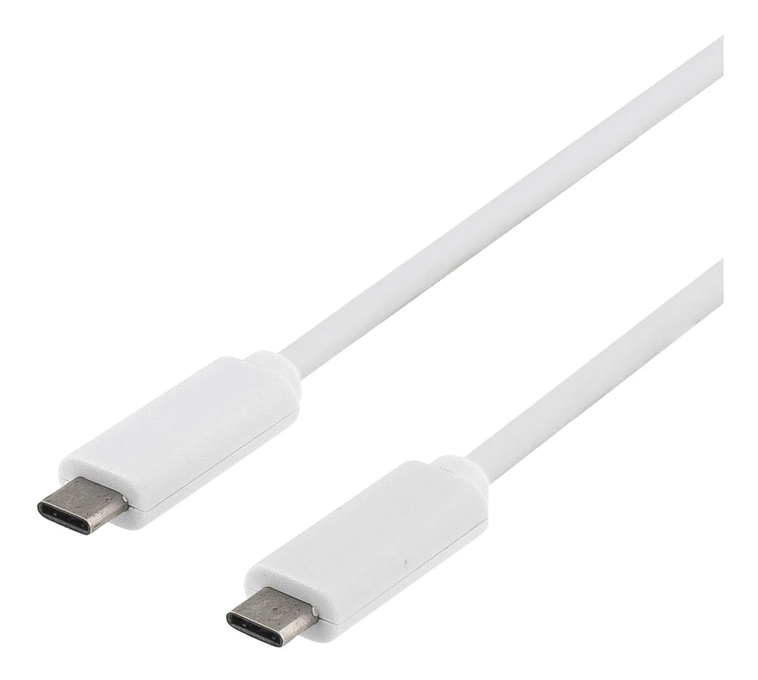 Deltaco USBC-1059 USB-C -kaapeli, 10 W, 1 m, valkoinen