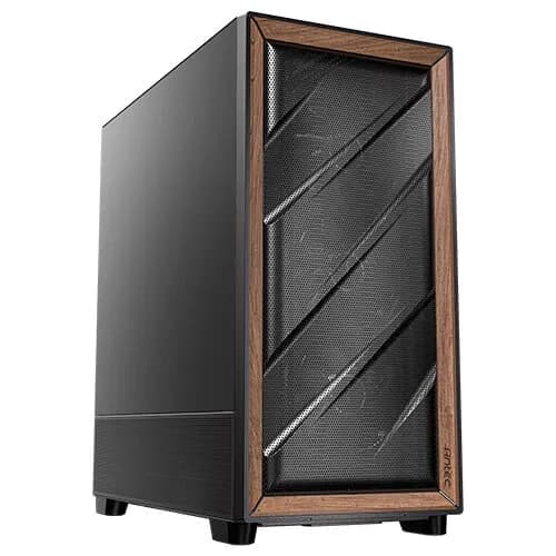 Antec FLUX SE -miditornikotelo ikkunalla, musta/puu