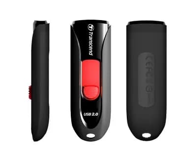 Transcend JetFlash 590 USB 2.0 64 Gt -muistitikku, musta