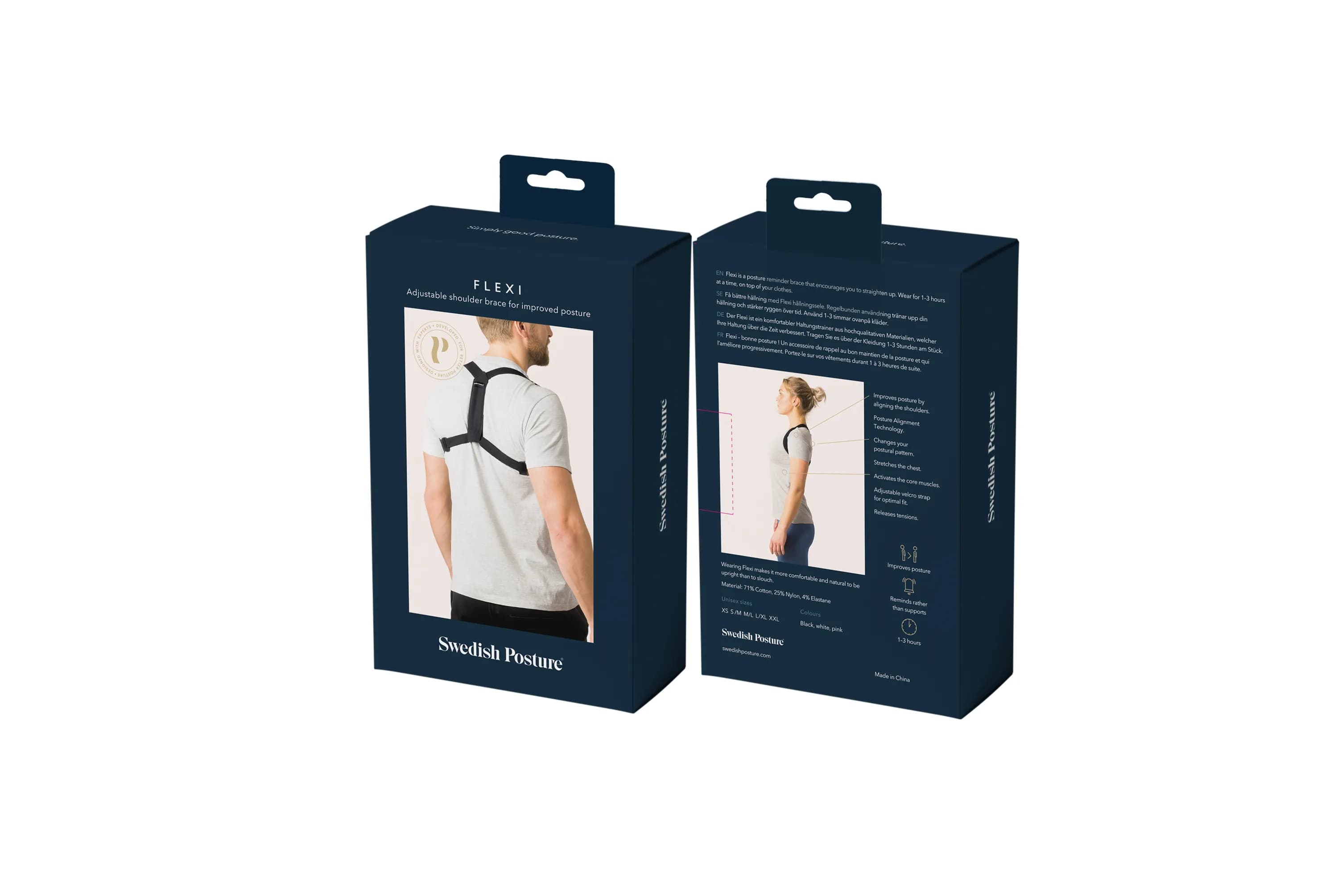 SWEDISH POSTURE Posture Brace Flexi M-L Pink