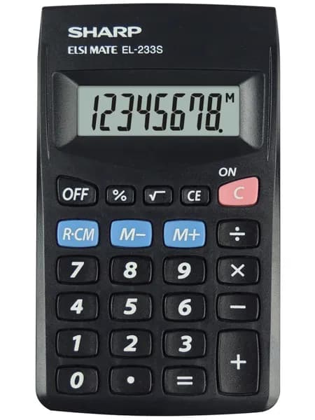 Sharp Elsi Mate Pocket Calculator EL-233SBBK