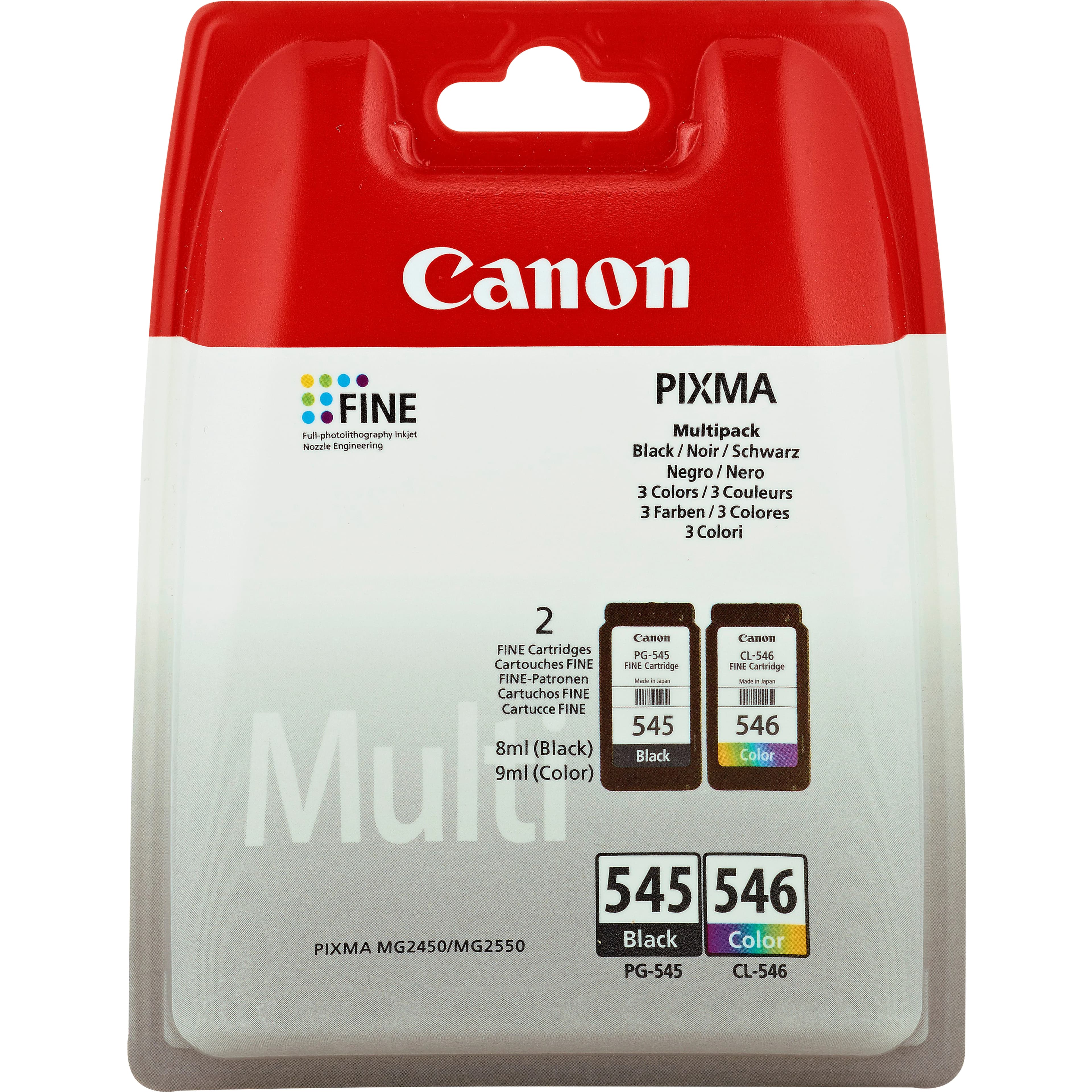 Canon PG-545/CL-546 -mustekasettipakkaus, musta ja väri, 2 kpl
