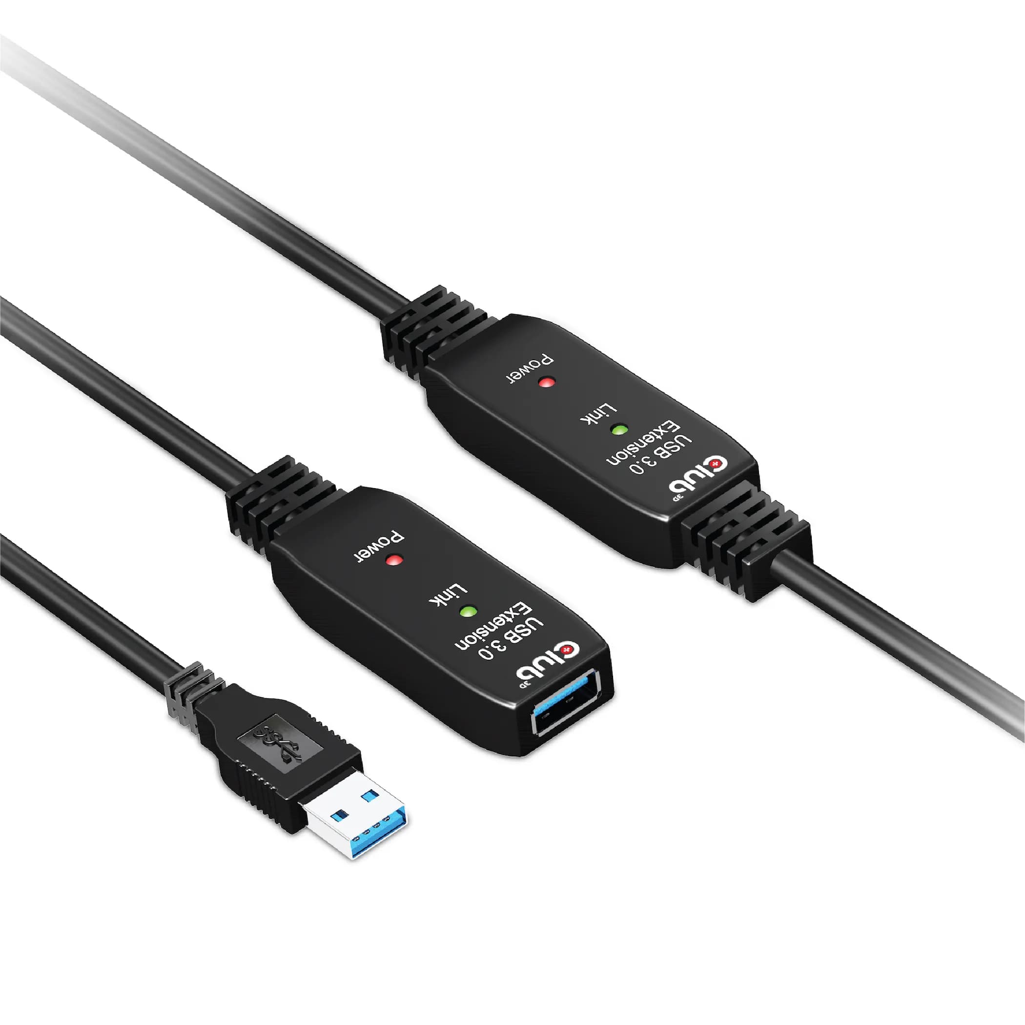 Club 3D CAC-1405 USB 3.2 Gen 1 -jatkokaapeli, 5 m, musta