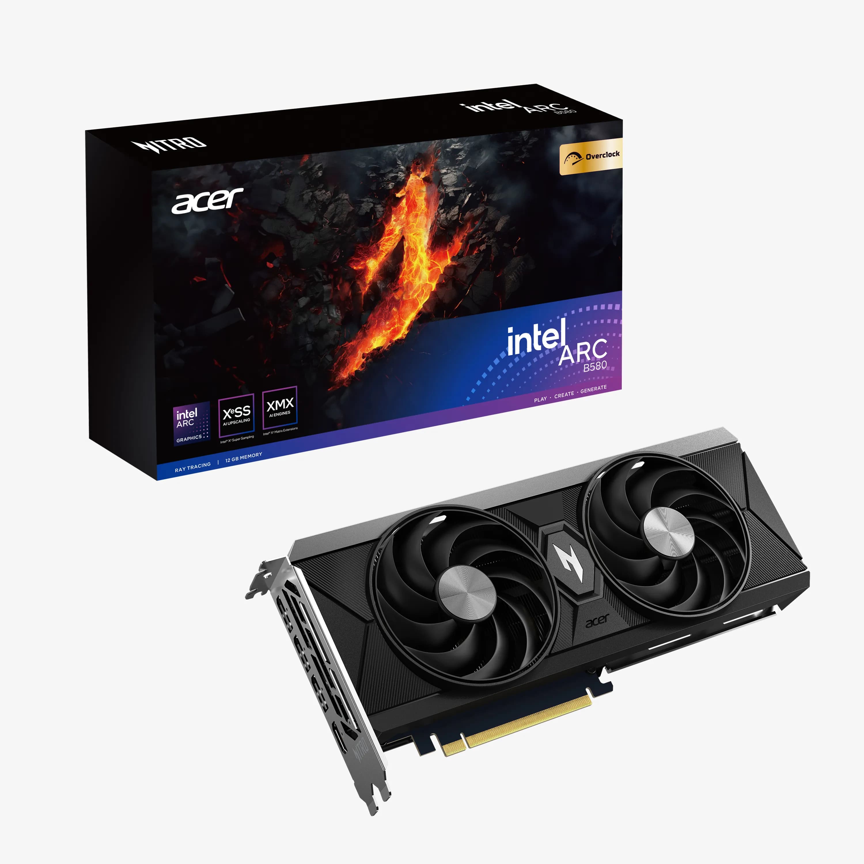 Acer Intel Arc B580 Nitro 12 Gt OC -näytönohjain