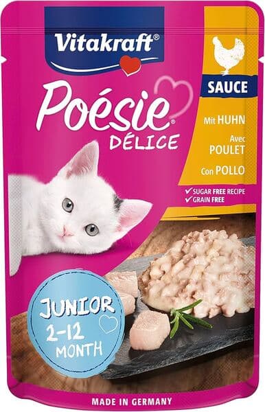 Vitakraft Poésie Délice Junior Chicken, Kissan märkäruoka, 85 g