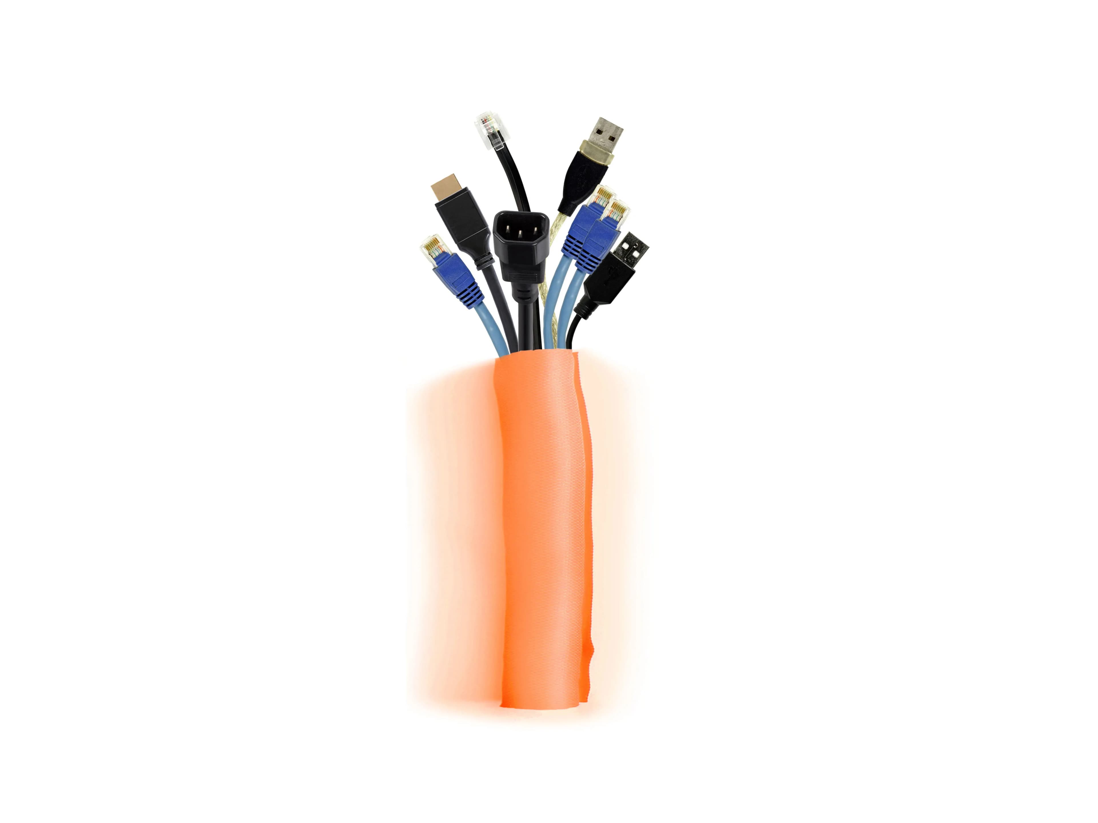 M Universal Cable Sock Self Wrapping 40mm Orange 25m