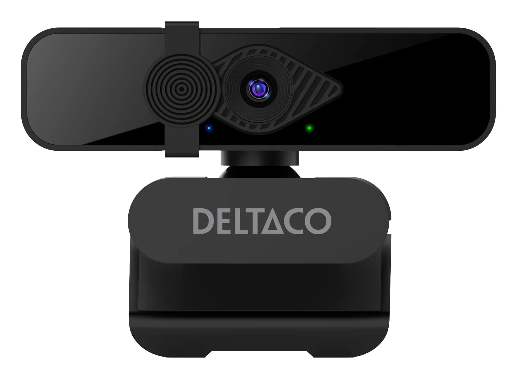 Deltaco W-200 2K QHD -webkamera + sisäänrakennettu mikrofoni ja yksityisyyssuoja, musta