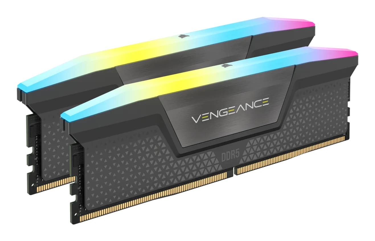 Corsair VENGEANCE RGB 32 Gt (2 x 16 Gt) DDR5 5200 MHz, CL40 -muisti, harmaa (EXPO)