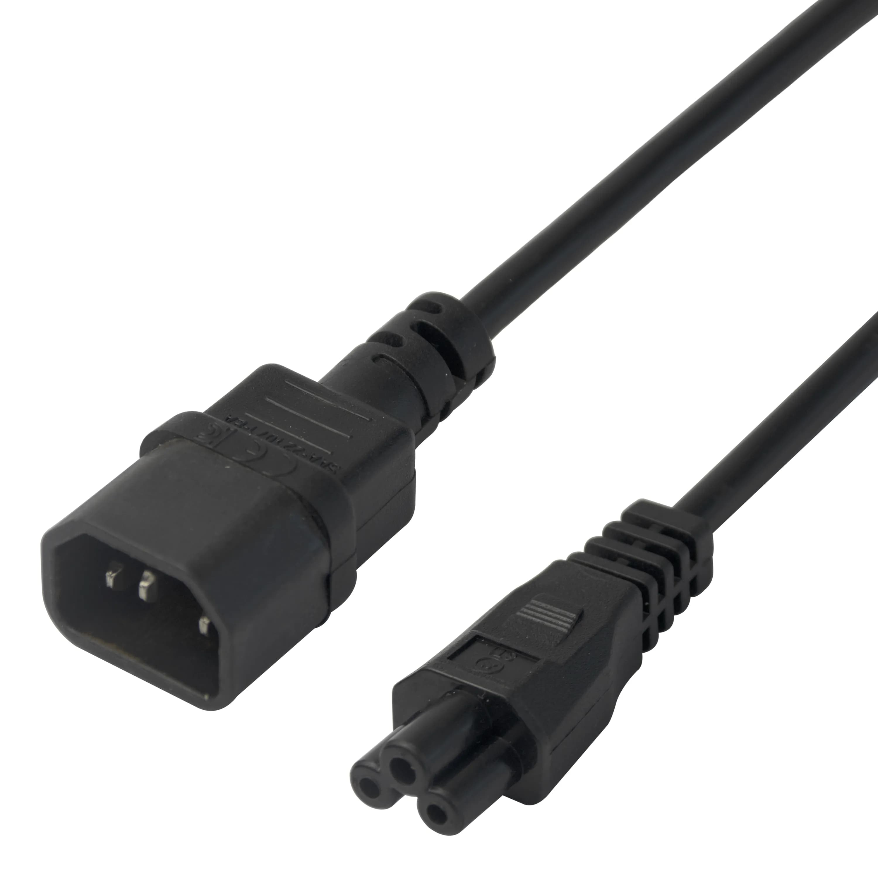 Deltaco IEC C14 - IEC C5 -virtakaapeli, Musta, 2m