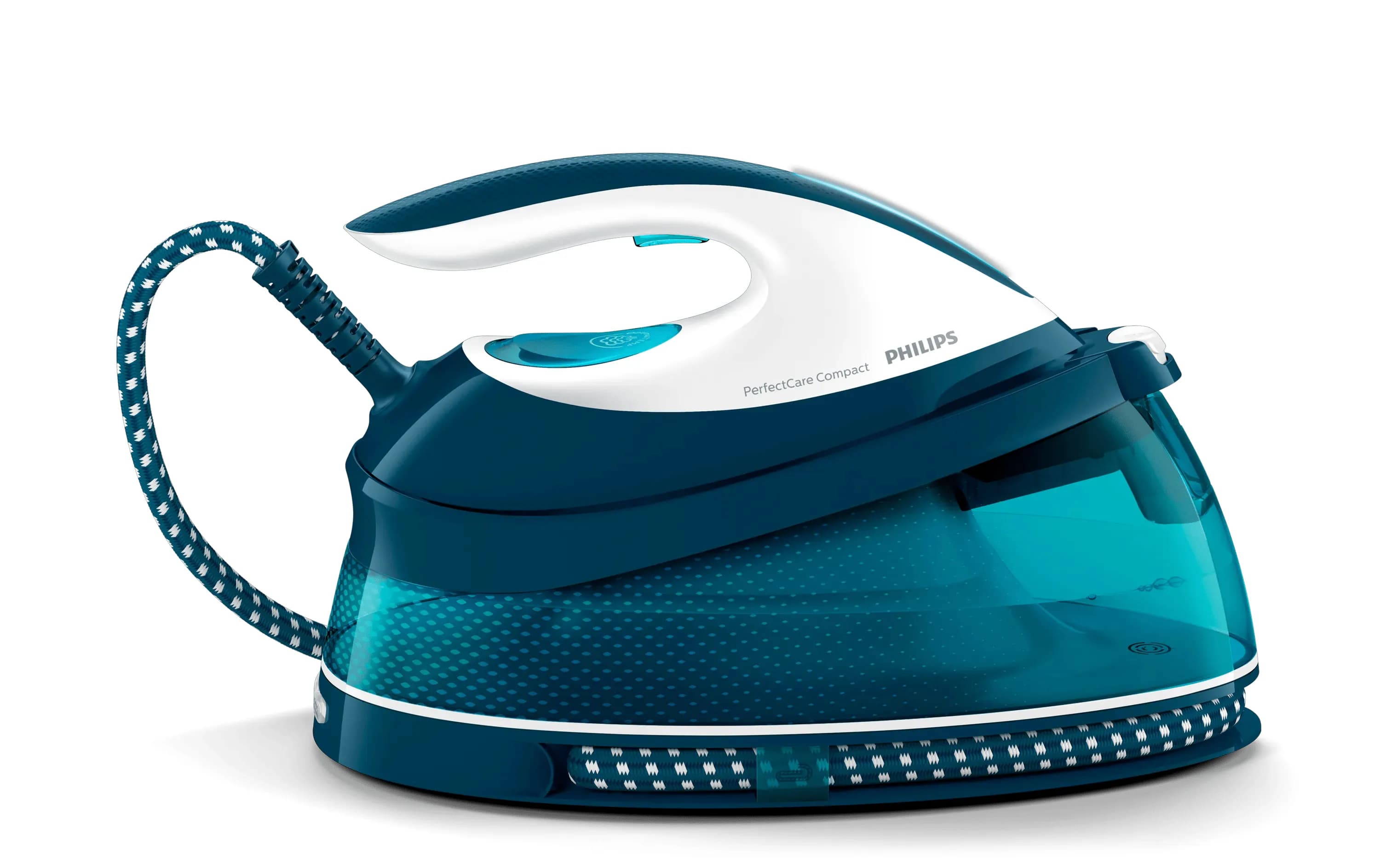 Philips PerfectCare Compact GC7844/20 -höyrysilityskeskus, 2400 W, 6,5 bar, 1,5 l, Aqua colour, valkoinen