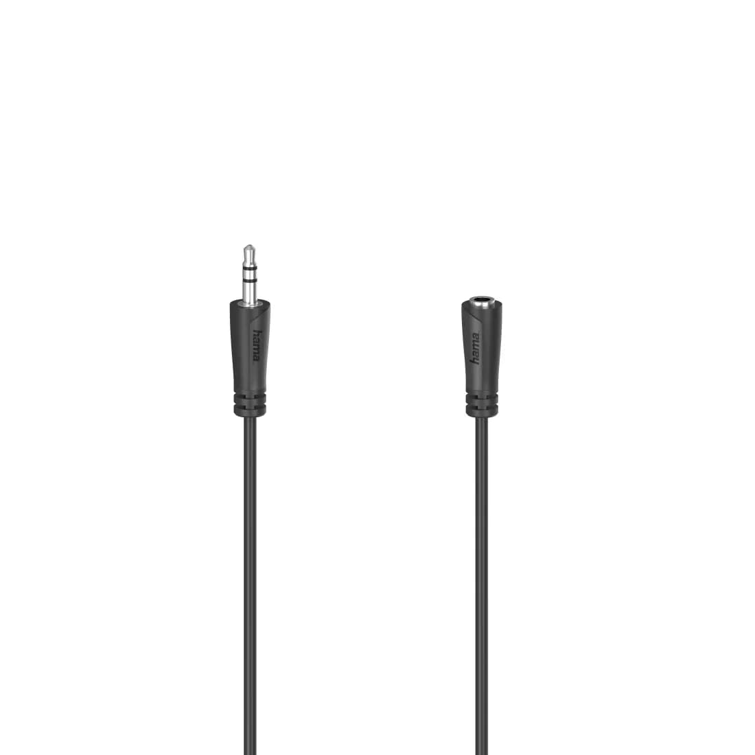Hama 3,5 mm kullattu -audiojatkokaapeli, 3 m, musta