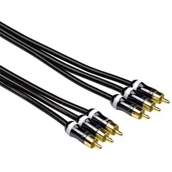 Hama 3x RCA kullattu -audiokaapeli, 3 m, musta