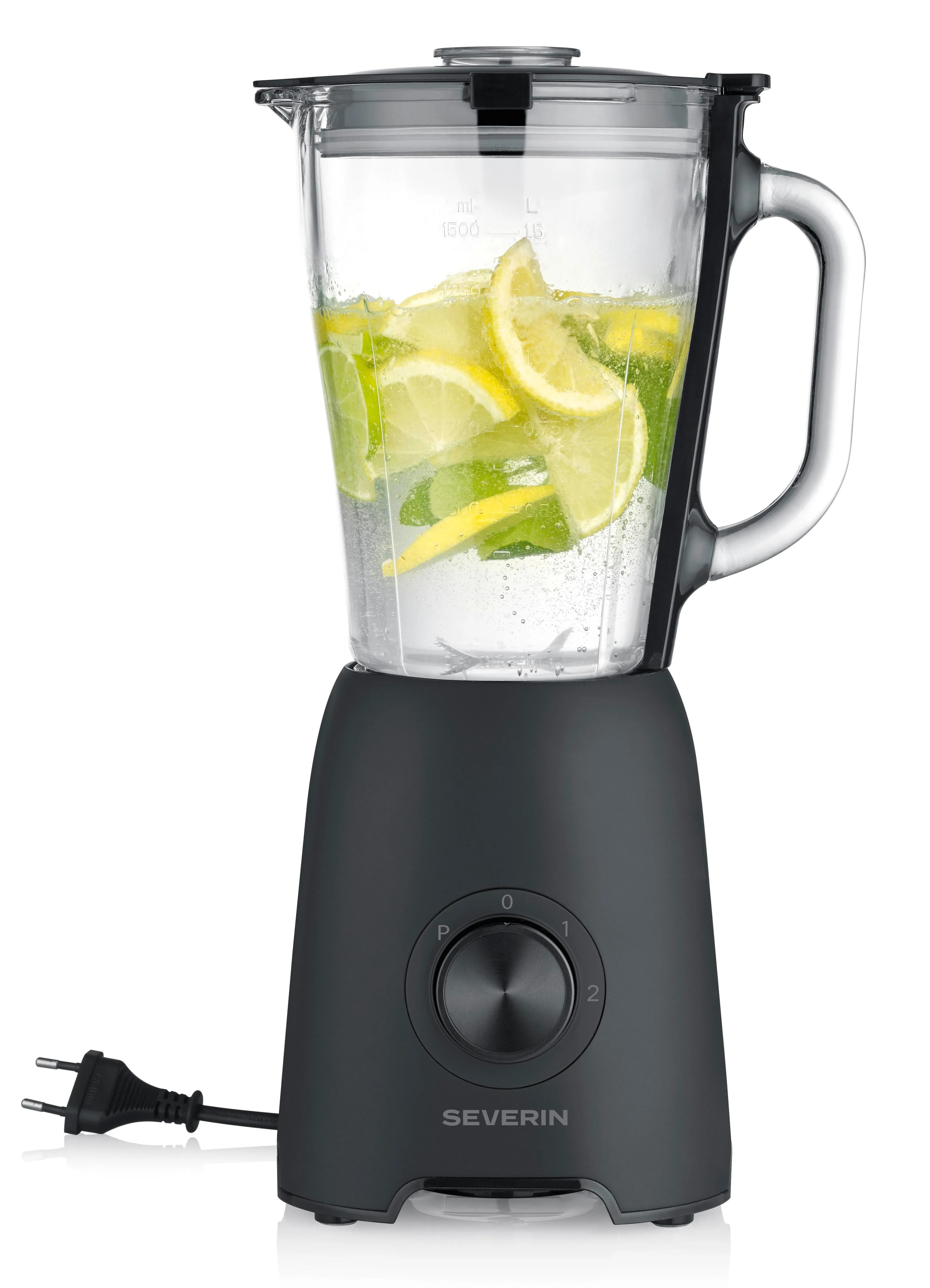 SEVERIN SM3724 600 W 1,5 l -tehosekoitin, musta, läpinäkyvä