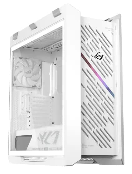 ASUS ROG Strix Helios II White Edition -miditornikotelo ikkunalla ja RGB-valaistuksella, valkoinen