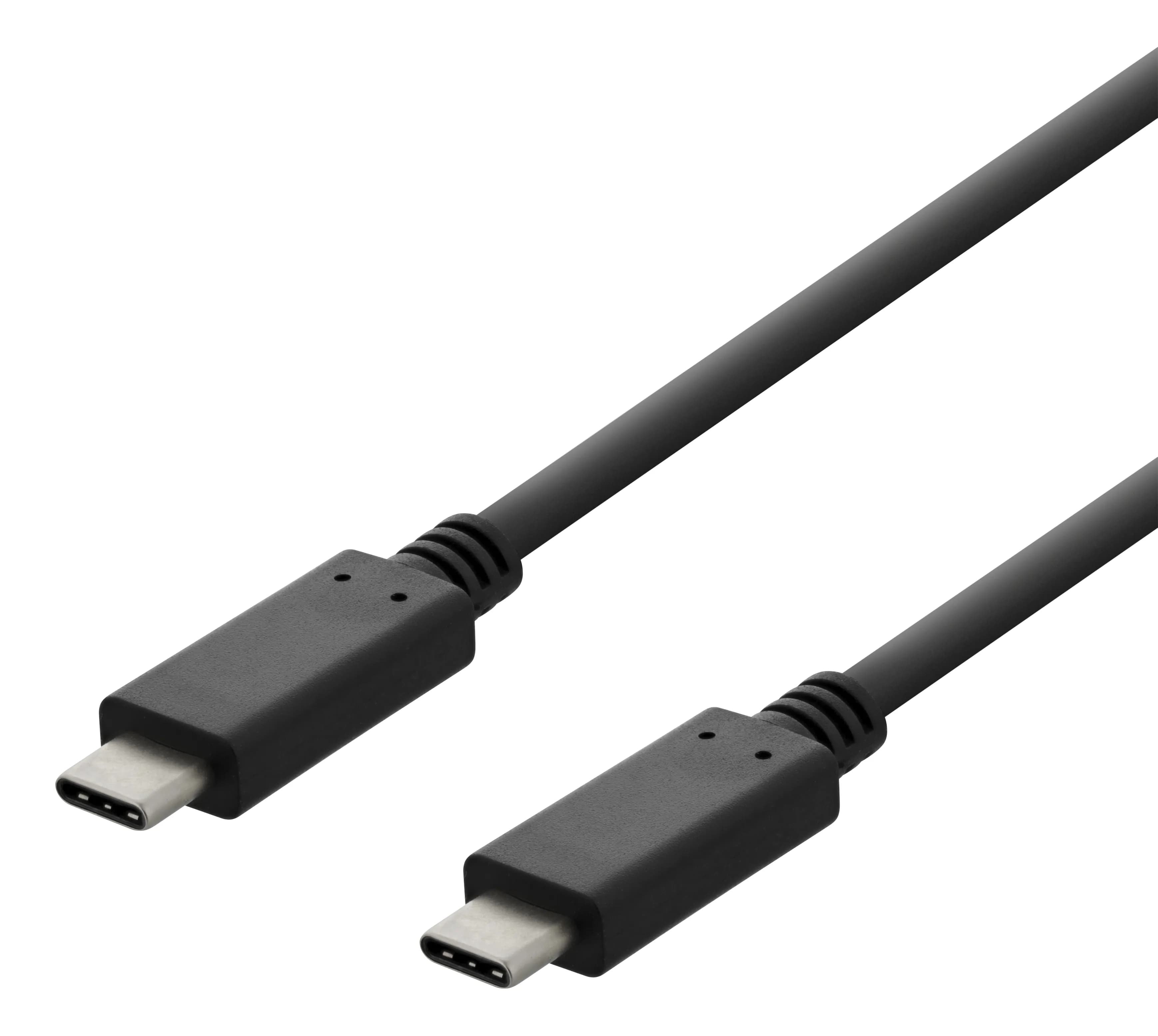Deltaco USB-C -kaapeli, 60 W, 2 m, musta