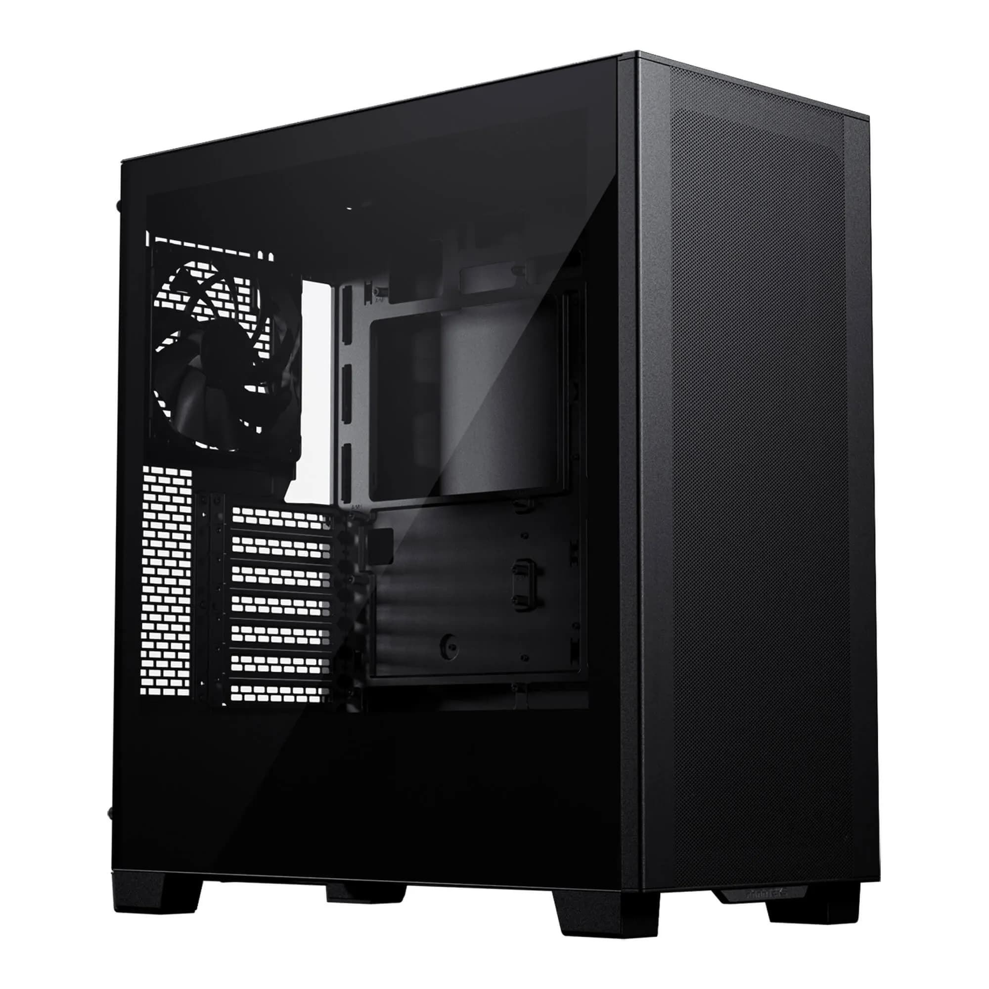 Phanteks XT Pro -miditornikotelo ikkunalla ja RGB-valaistuksella, musta