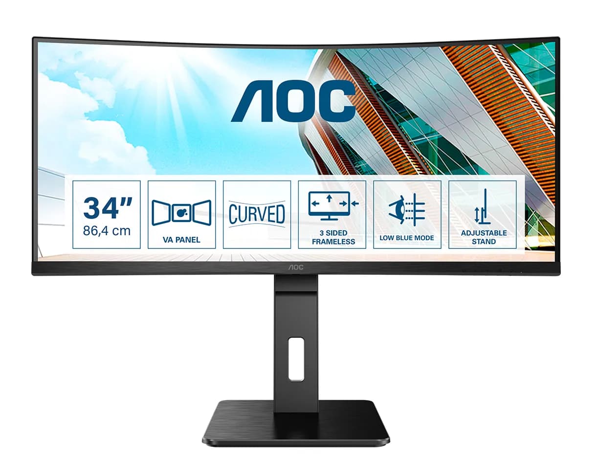 AOC CU34P2A 34"" UWQHD, VA -kaareva näyttö