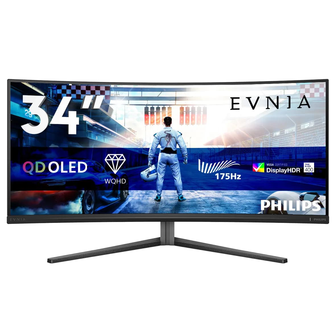 Philips Evnia 6000 34M2C6500 34"" WQHD, OLED/QD OLED, HDR, 175Hz -kaareva pelinäyttö
