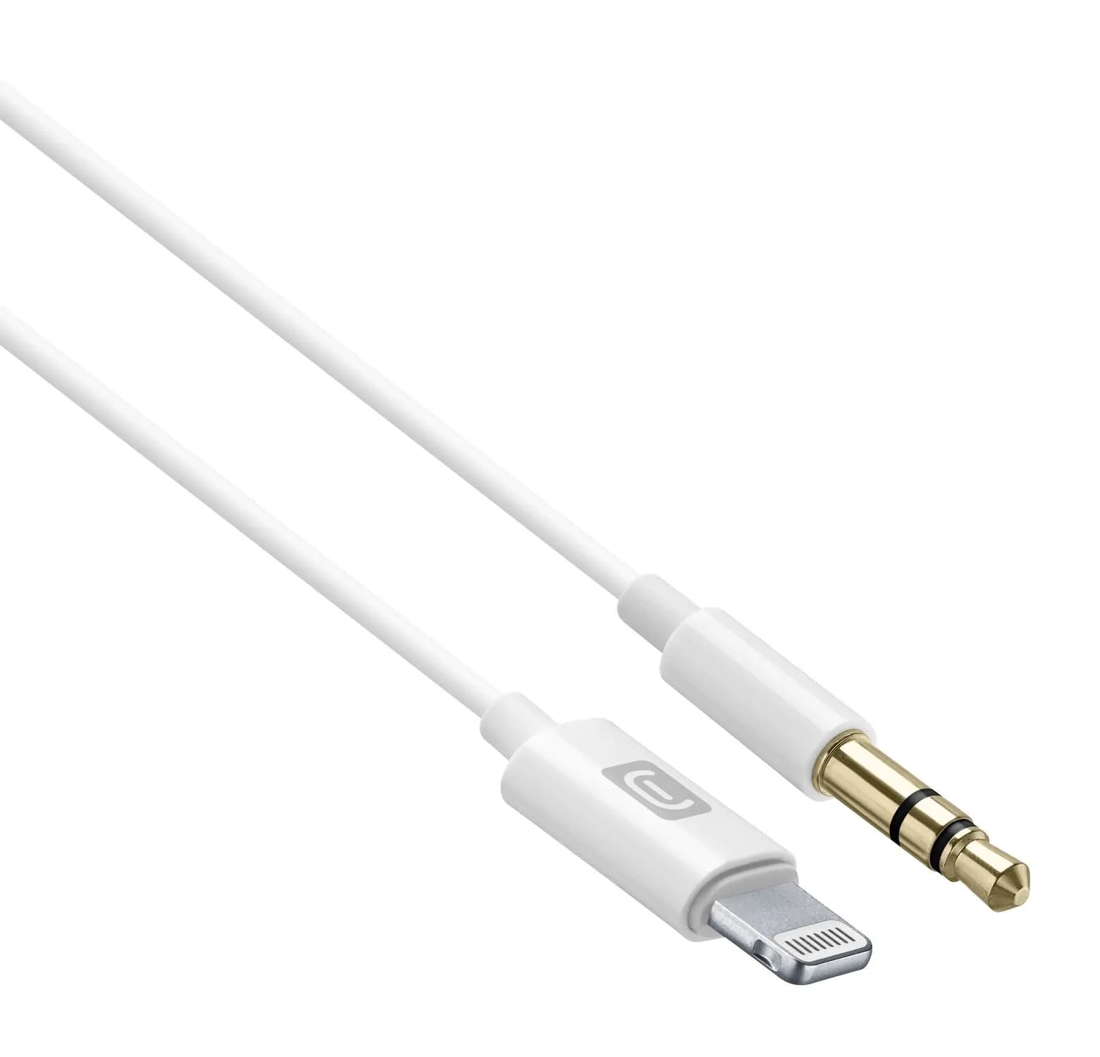 Cellularline Aux Music Lightning – 3,5 mm -kaapeli, 1 m, valkoinen