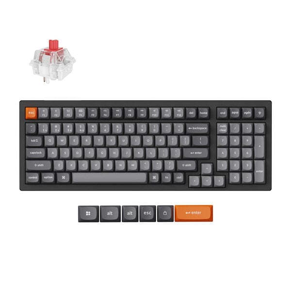 Keychron K4 MAX -langaton mekaaninen pelinäppäimistö, Keychron Super Brown, musta