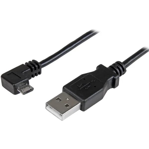 StarTech suorakulmainen USB-A – Micro USB -kaapeli, 0,5 m, musta