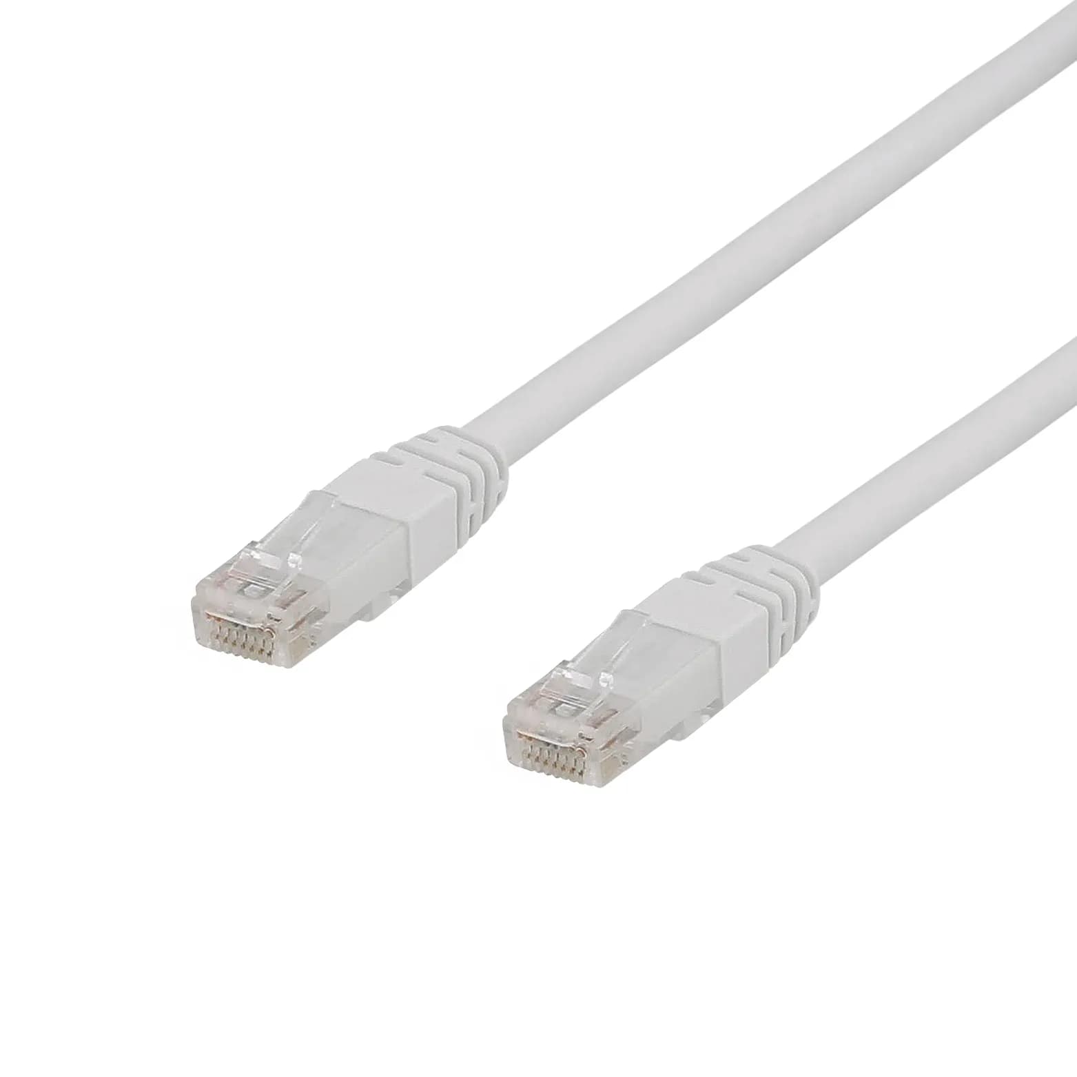 Deltaco Cat6a U/UTP RJ45 20m -verkkokaapeli, valkoinen